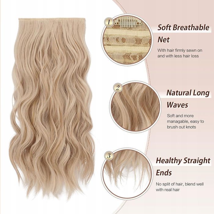 Peruka Włosy blond długie 50cm