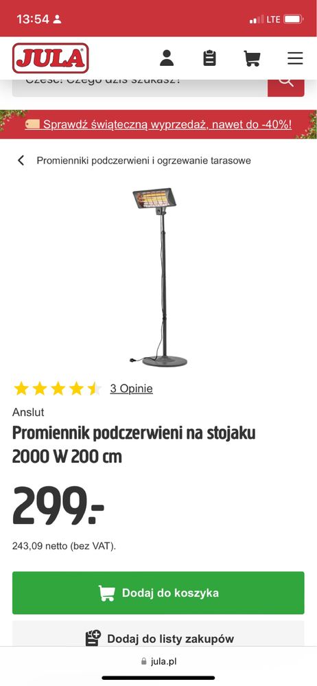 Grzejnik elektryczny/ termowentylator / promiennik podczerwieni