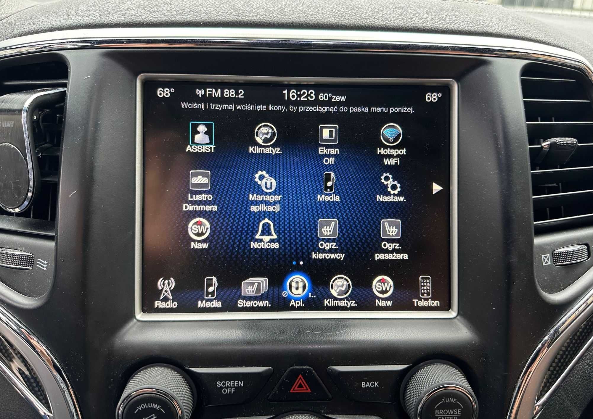 CHRYSLER DODGE JEEP Konwersja US-EU Polskie Menu Nawigacja Mapa