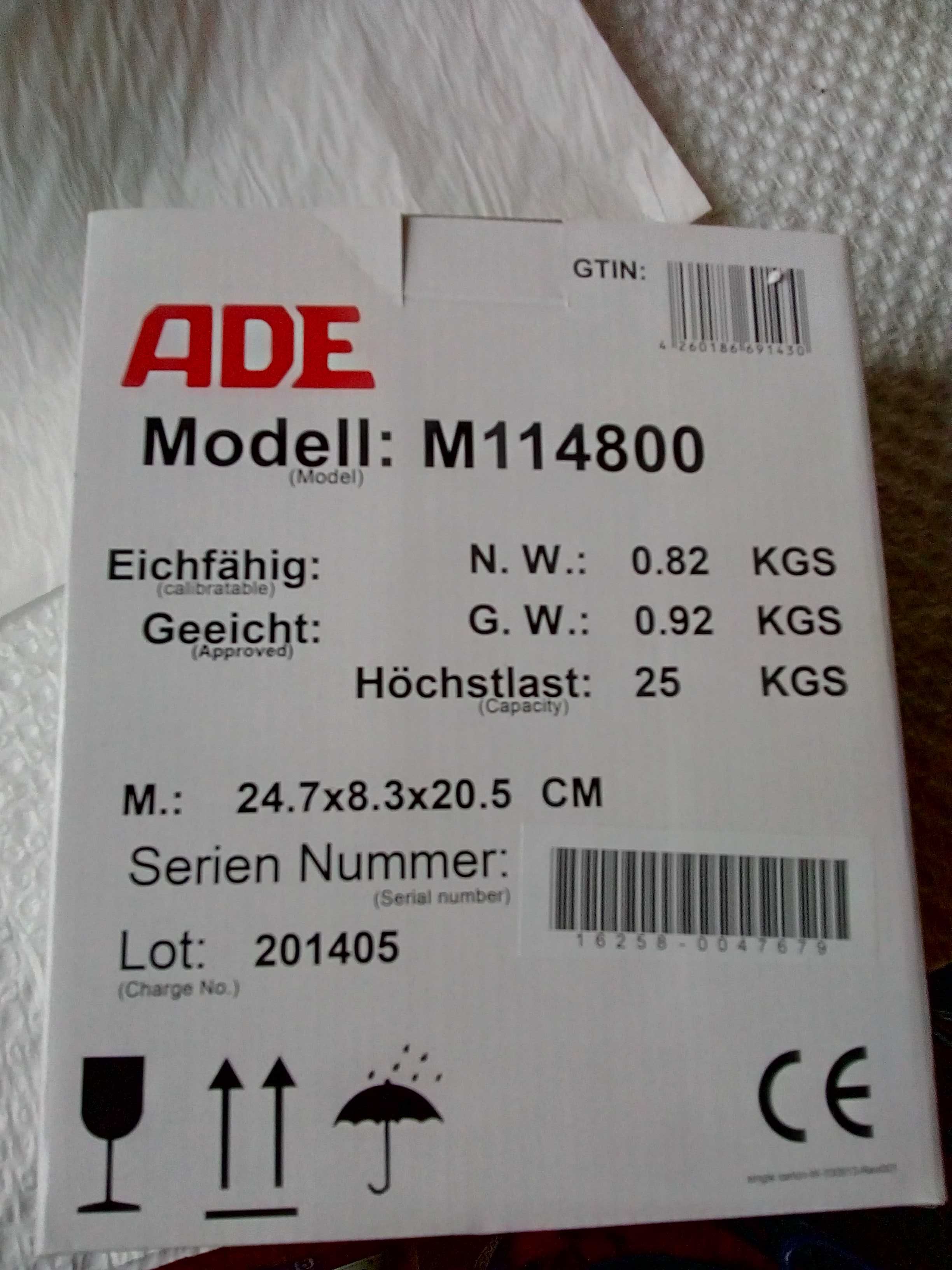 Nowa CENA stalowa waga hakowa  25kg ADE M114800