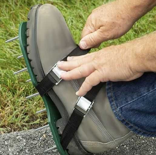 Aerator TRAWNIKOWY Z REGULOWANYM klipsem buty z kolcami do trawników