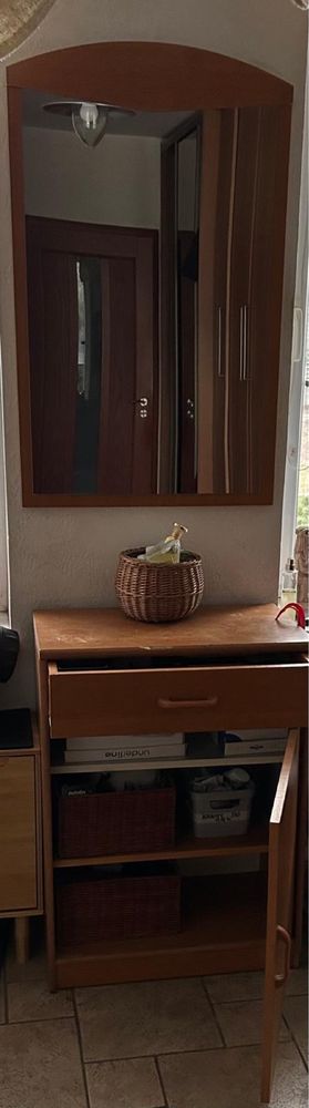 Garderoba do korytarza-  komplet szafka wieszak, lustro, szafka na but