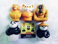 kung fu panda, komplet, figurki, tort,  tygrys, mysz, małpa, zwierzęta
