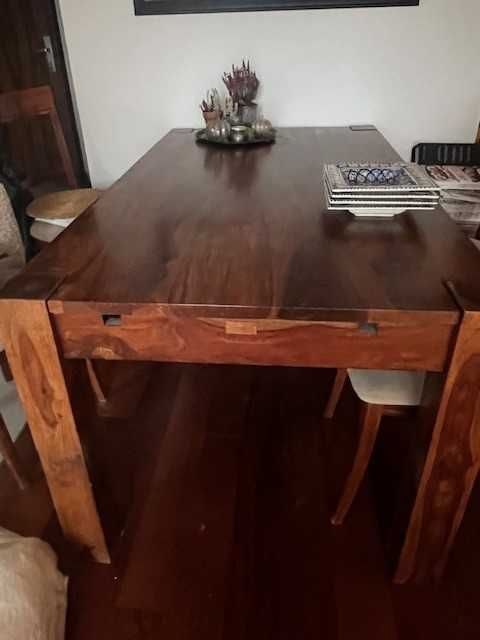 stół rozkładany z litego drewna