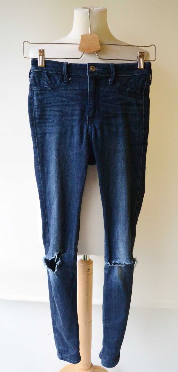 Spodnie Hollister Dziury W25 XS 34 Rurki Jeansy