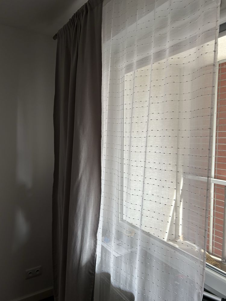 Zasłony popiel + firanki gratis