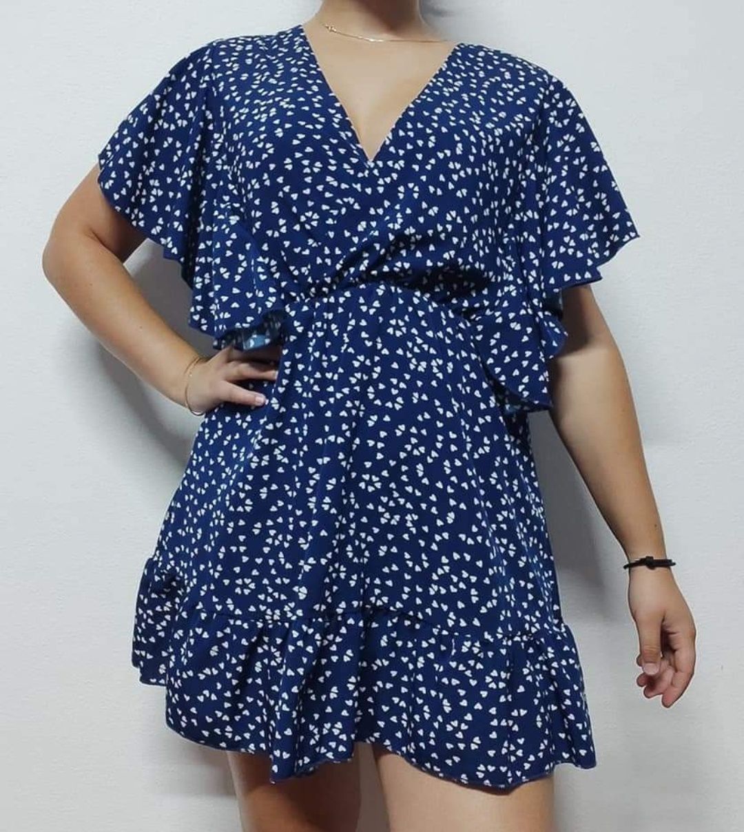 Vestido com padrão de coração
