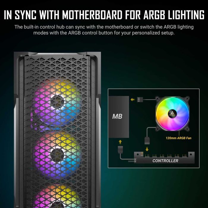 корпус пк ANTEC  Series AX90 Mid-Tower ATX Gaming Case, 4 x 120mm ARGB