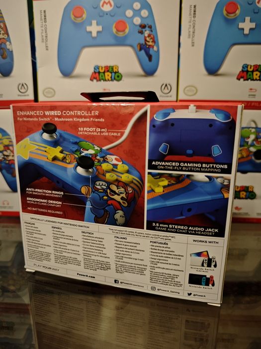 Nintendo Switch comando com fio Selado Edição Mushroom Kingdom Friends