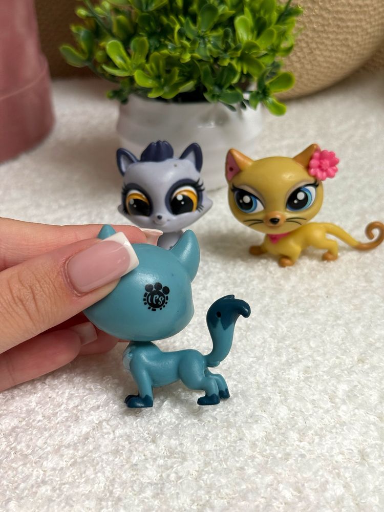 Zestaw 3 oryginalnych LPS - kotek, lemur, lis