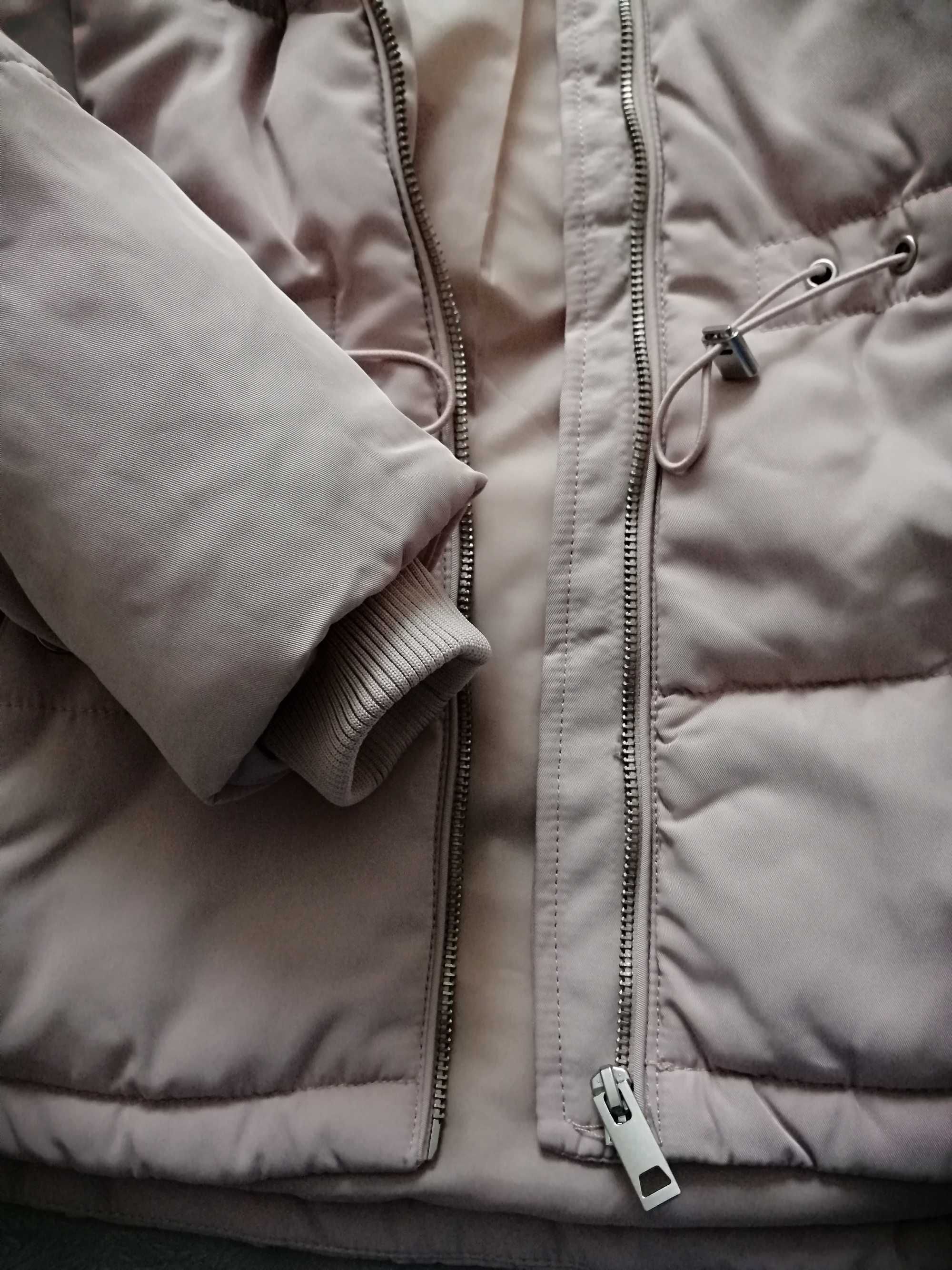 NOWA Kurtka H&M 34 XS 36 S pudrowy róż damska zimowa