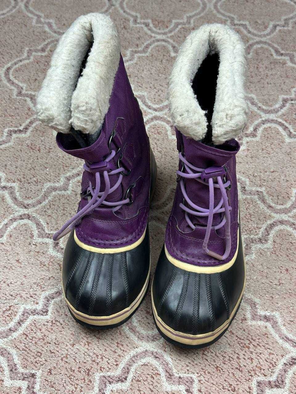 Sorel nylon waterproof faux fur śniegowce buty damskie zimowe gumowe