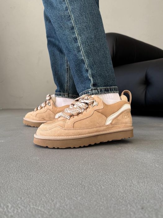 36-45 UGG Lowmel Sneaker Beige, зимові кросівки угг ловмел,бежеві угги