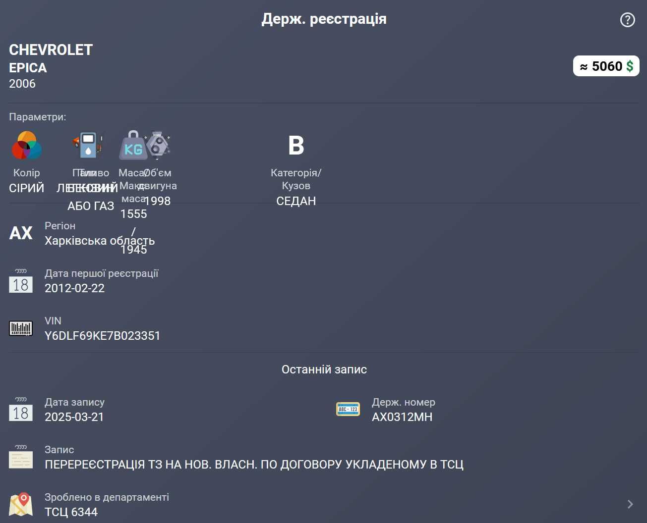 Продам Chevrolet Epica 2006г