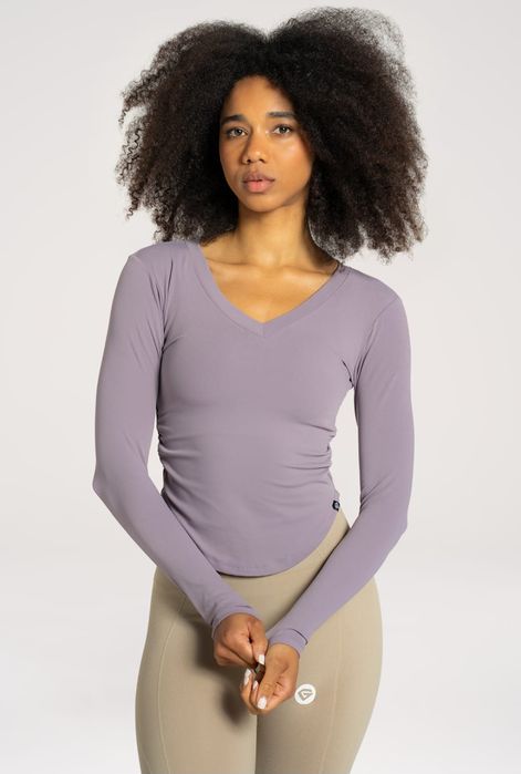 Bluzka wycięta z długimi rękawami lavender Gym Glamour 38 M