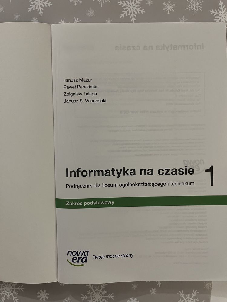 Podręcznik Informatyka na czasie kl 1 / Zakres podstawowy