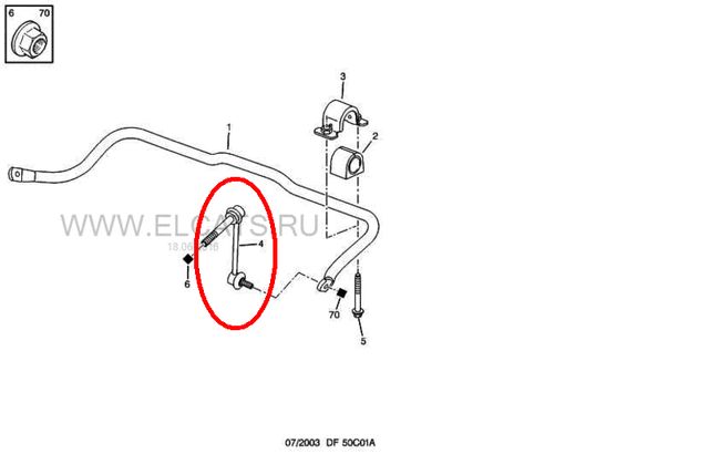 Тяга ( стойка ) переднего стабилизатора Пежо 407, 508, Ситроен С5 Х7