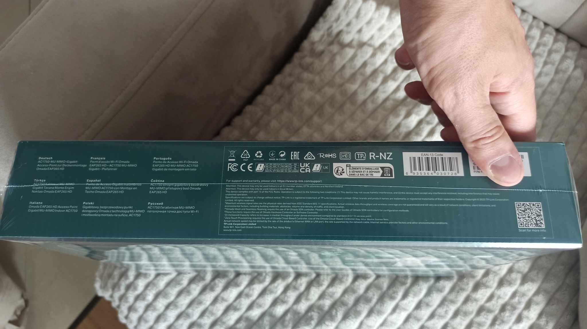 NOWY TP-Link access point EAP265 HD Omada AC1750, WiFi 2,4/5GHz PoE