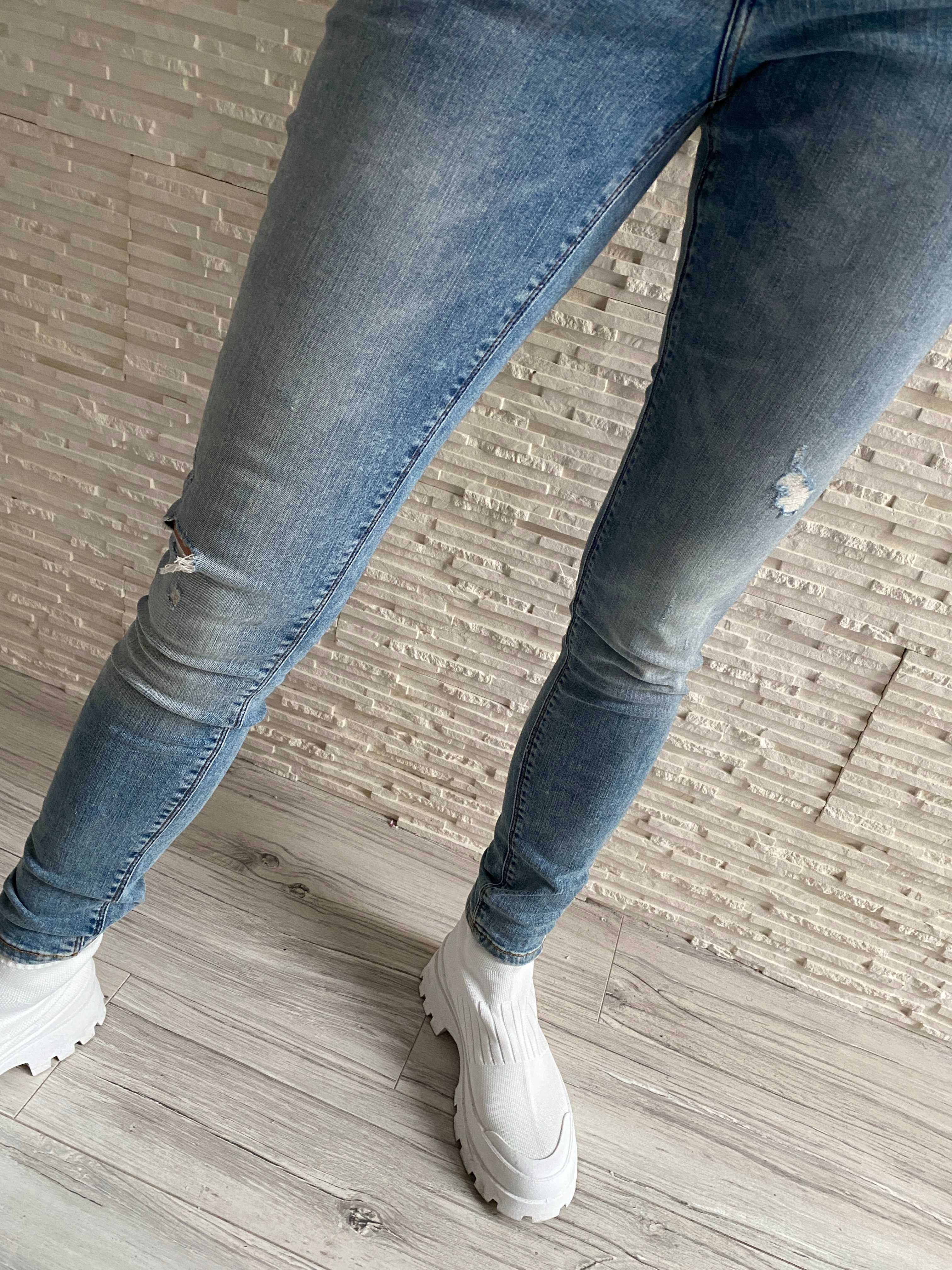 H&M Denim jeggings jeansy elastyczne miękkie push - up M