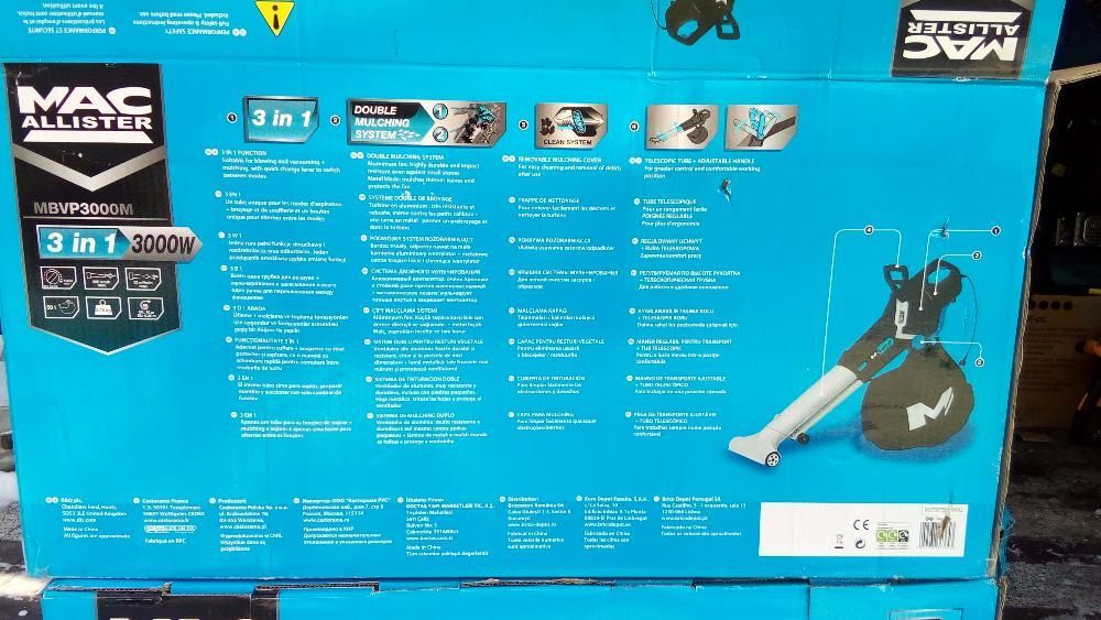 Odkurzacz do liści - dmuchawa MACALLISTER 3000 W mielenie Polecam!!!