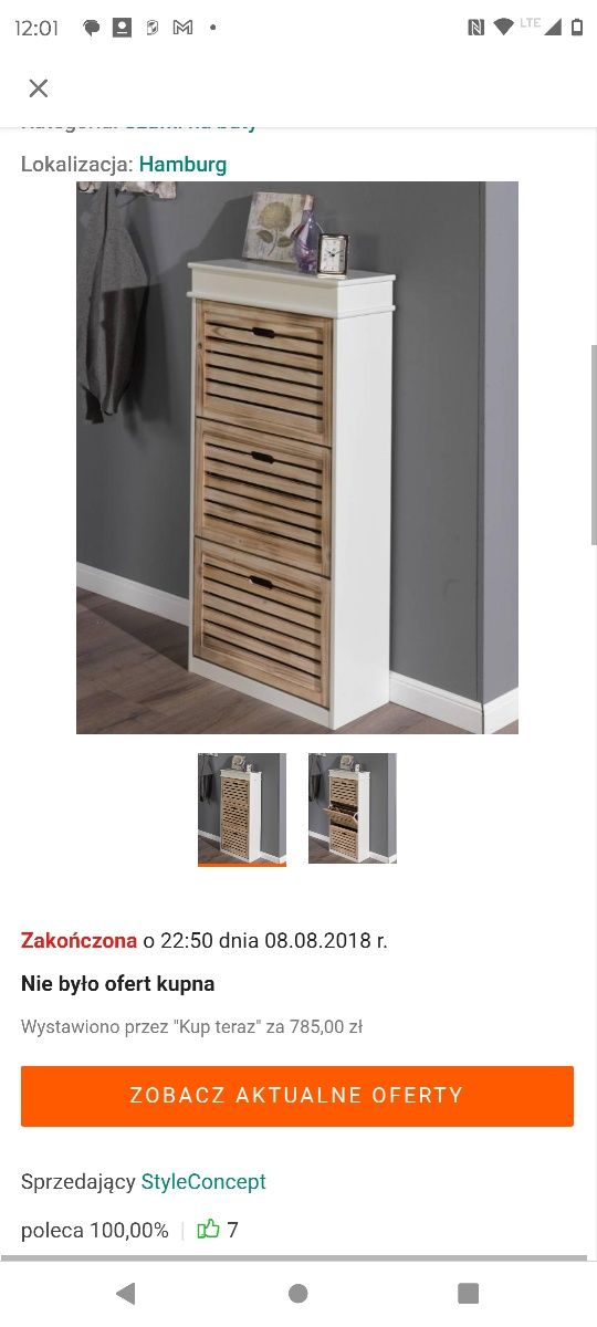 Szafka na buty wąska stan bdb.
