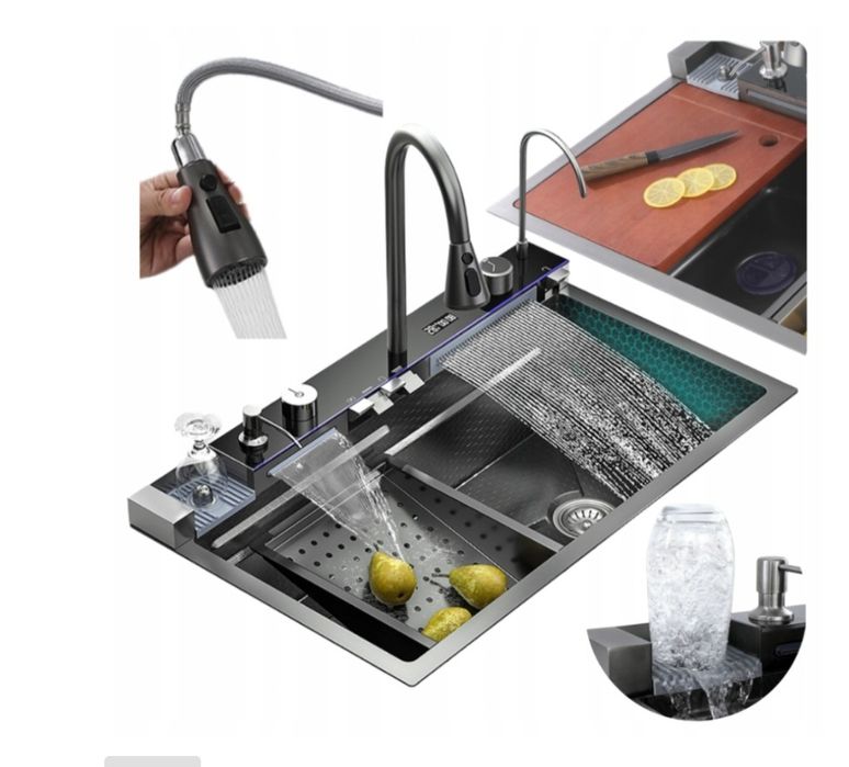 Zlewozmywak Kuchenny z wodospadem