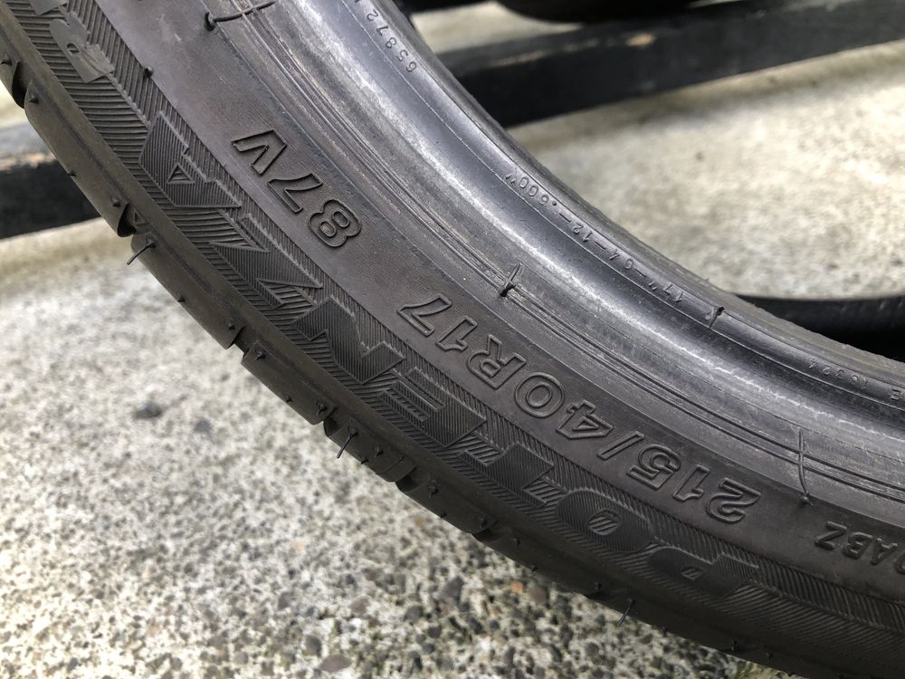 Шини Bridgestone 215 40 R 17 2шт Літо (168) Резина