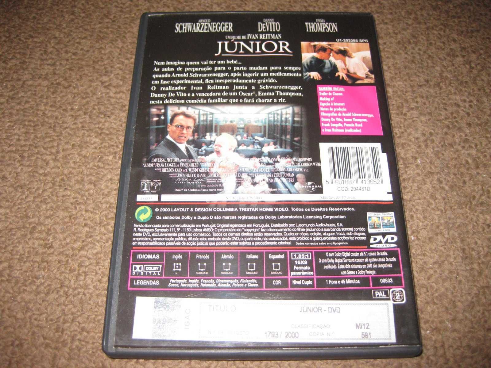 DVD "Junior" com Arnold Schwarzenegger/Raro!