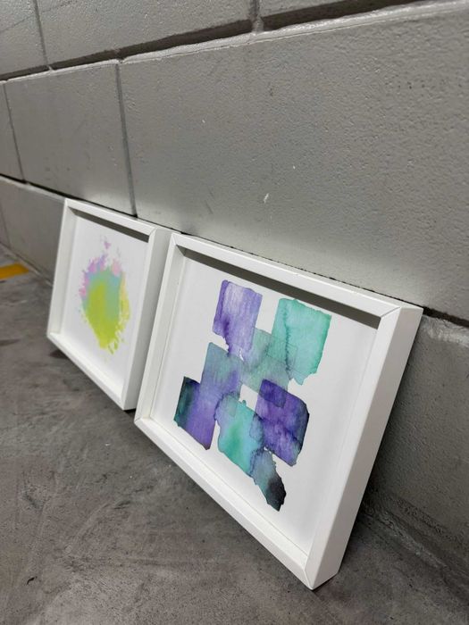 Conjunto 2 quadros com moldura madeira lacada 30x25cm Interdesign