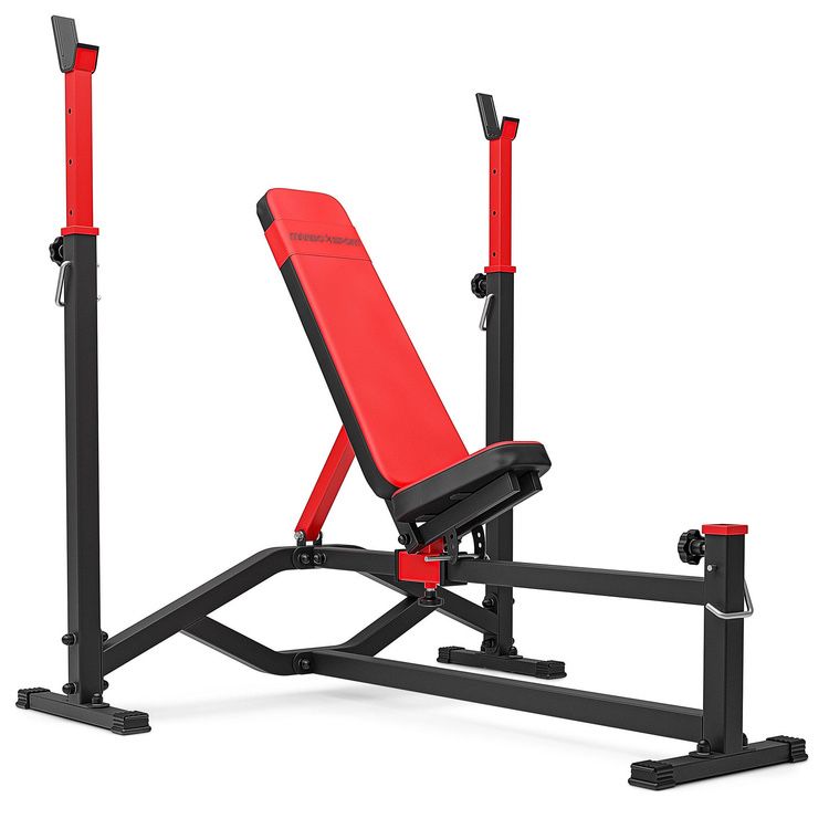 Ławka ze stojakami Marbo Sport gryf z obciązenie 100 kg hes sewim