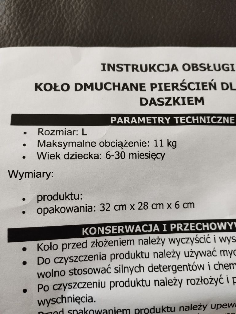 Koło dmuchane pierścień dla dzieci