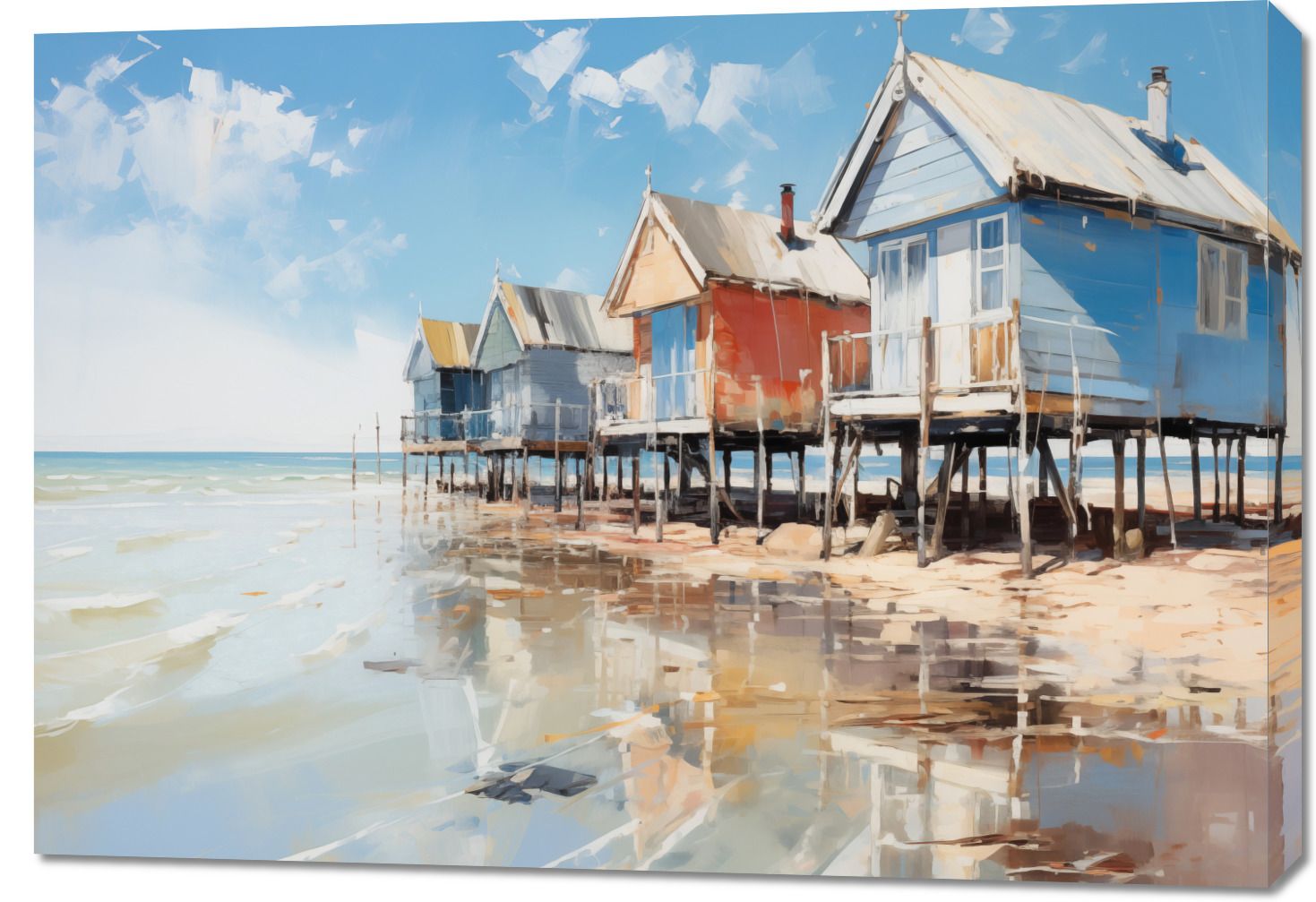 Obraz 100x70cm Malownicze Nadmorskie Chatki