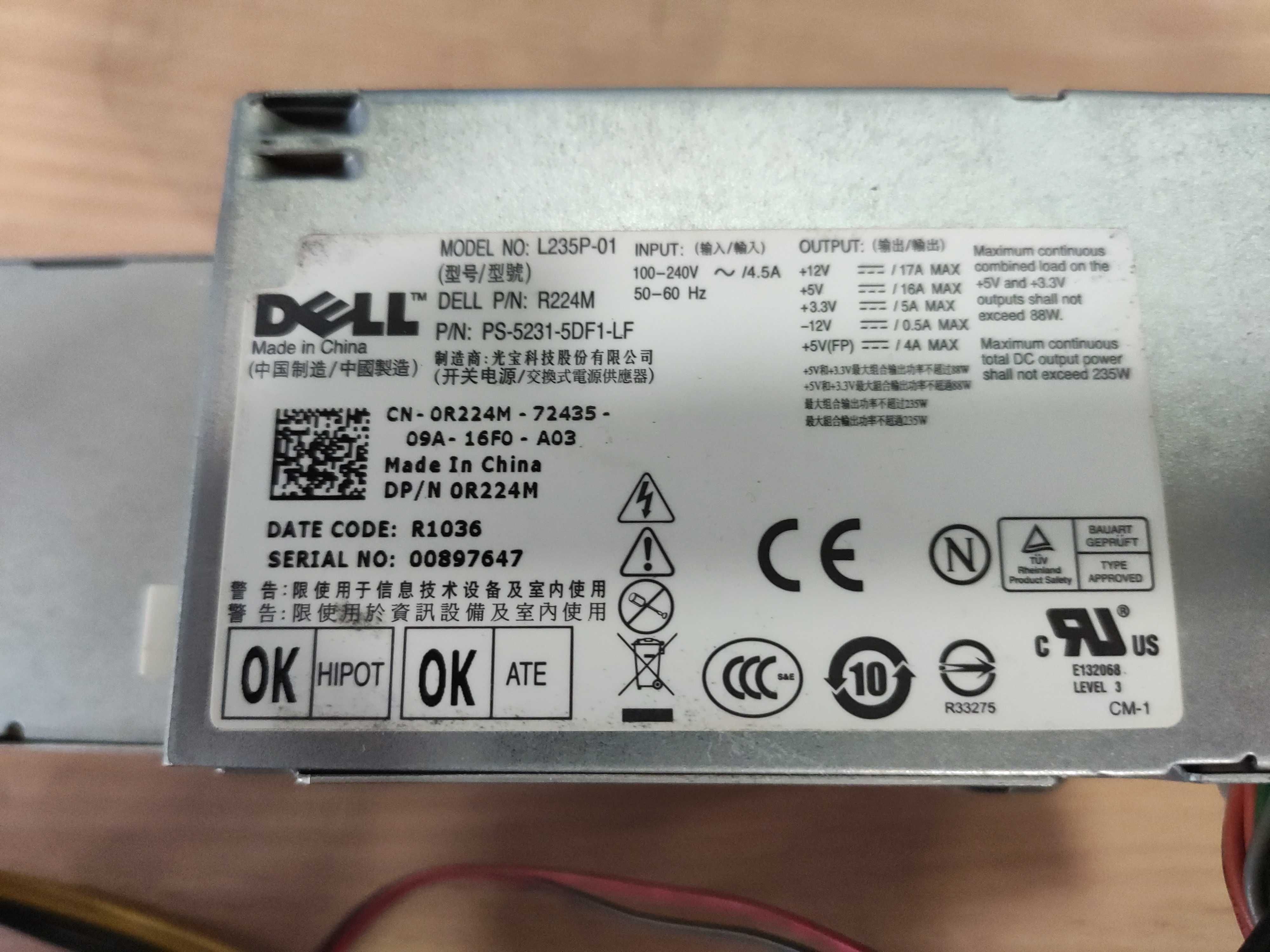 Zasilacz Dell L235P-01 235W