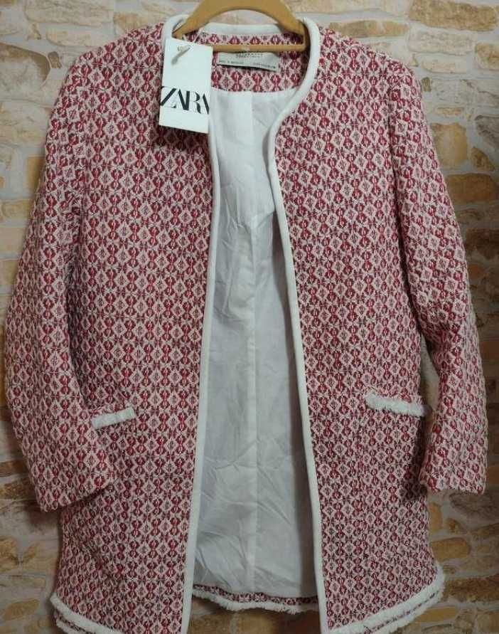 (40/L) ZARA/ Ekskluzywny płaszcz z Madrytu, dłuższy żakiet