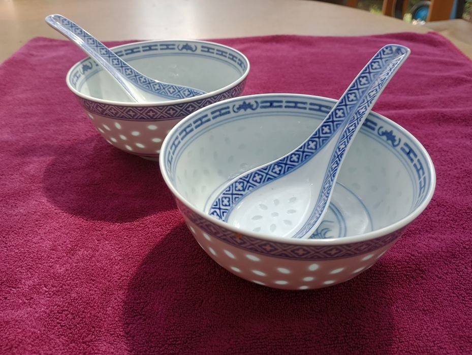 Miseczki chińskie ryżowe bulionówki PRL