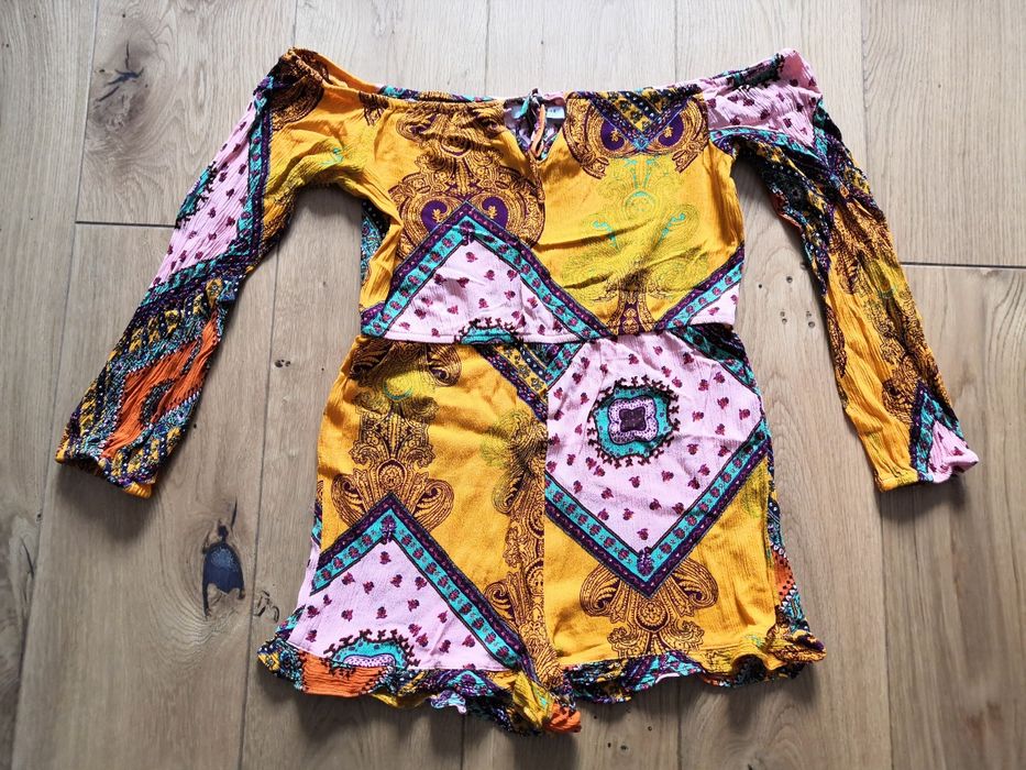 Kolorowy kombinezon na lato etno boho wzory