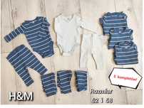 5 kompletów niemowlęcych H&M body z długim rękawem + spodnie legginsy