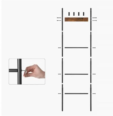 Vasagle Regał Z Nachyloną Drabiną, Wieszak Na Ręczniki Lls016B01