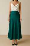 Satynowa wiskoza maxi spódnica Massimo Dutti