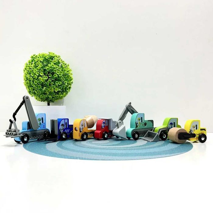 Будівельні машинки 4FUN Game Club Wood 7шт дерев'яні (76523) Розд/Дроп