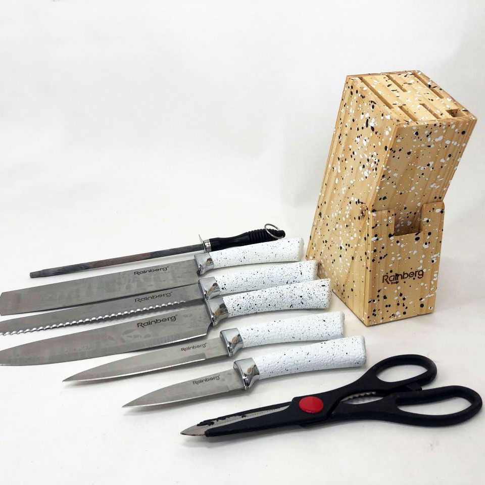 Набір ножів з ножицями та підставкою