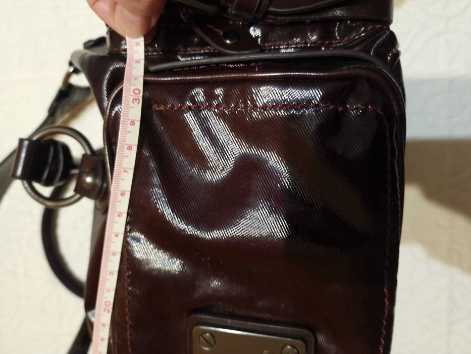 Mala em Pele Envernizada Bordeaux Francesco Biasia