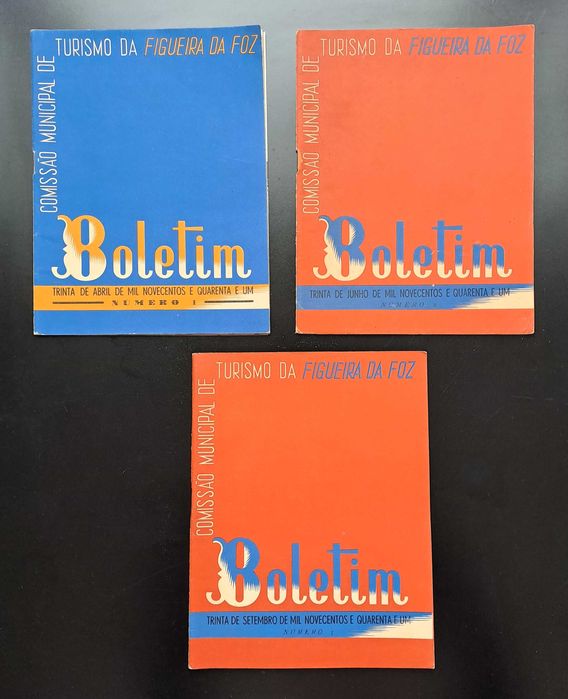 3 Boletins de Turismo da Figueira da Foz Nº 1, 2 e 5 1941