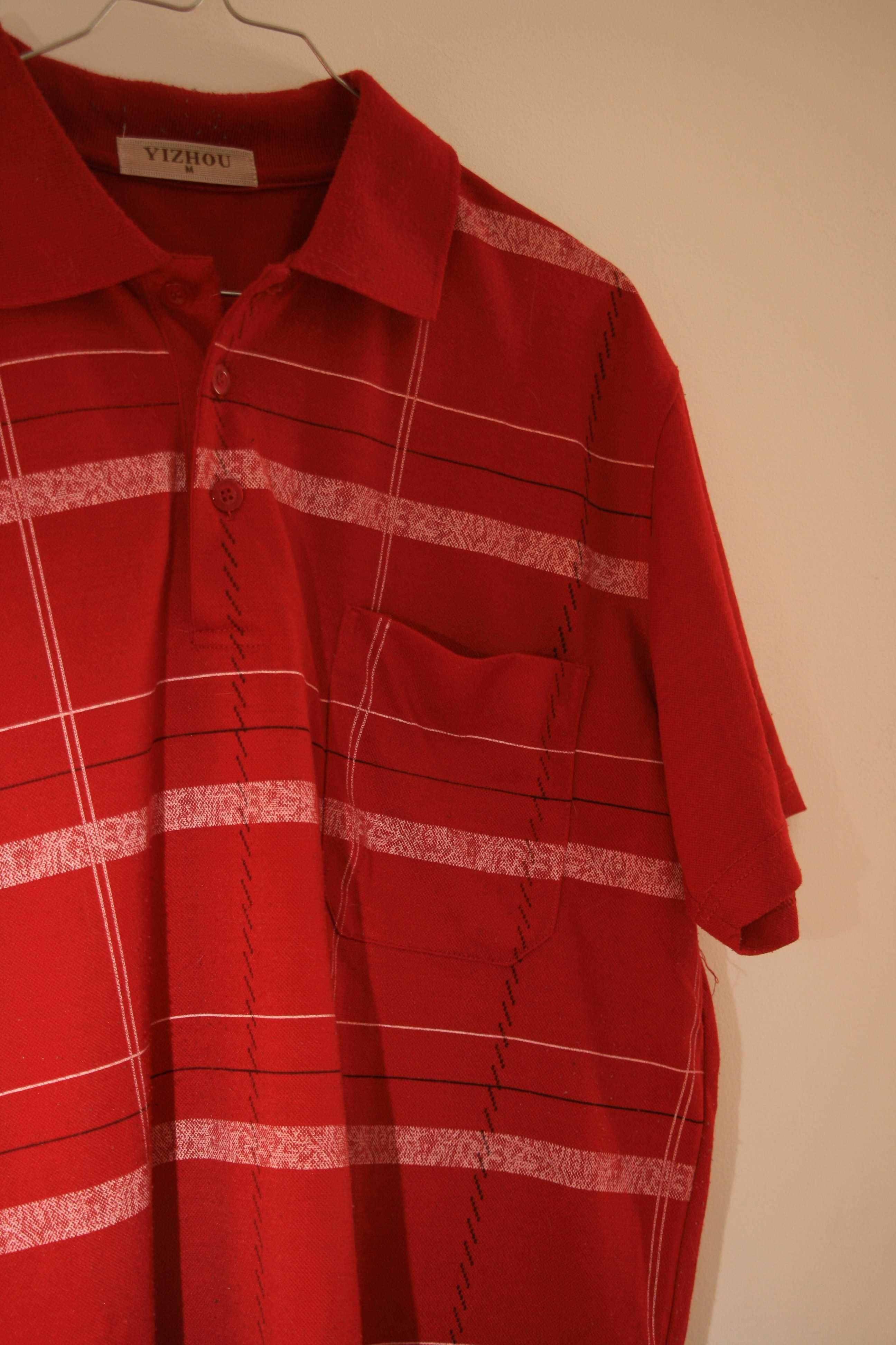 Polo Vermelho ás Riscas
