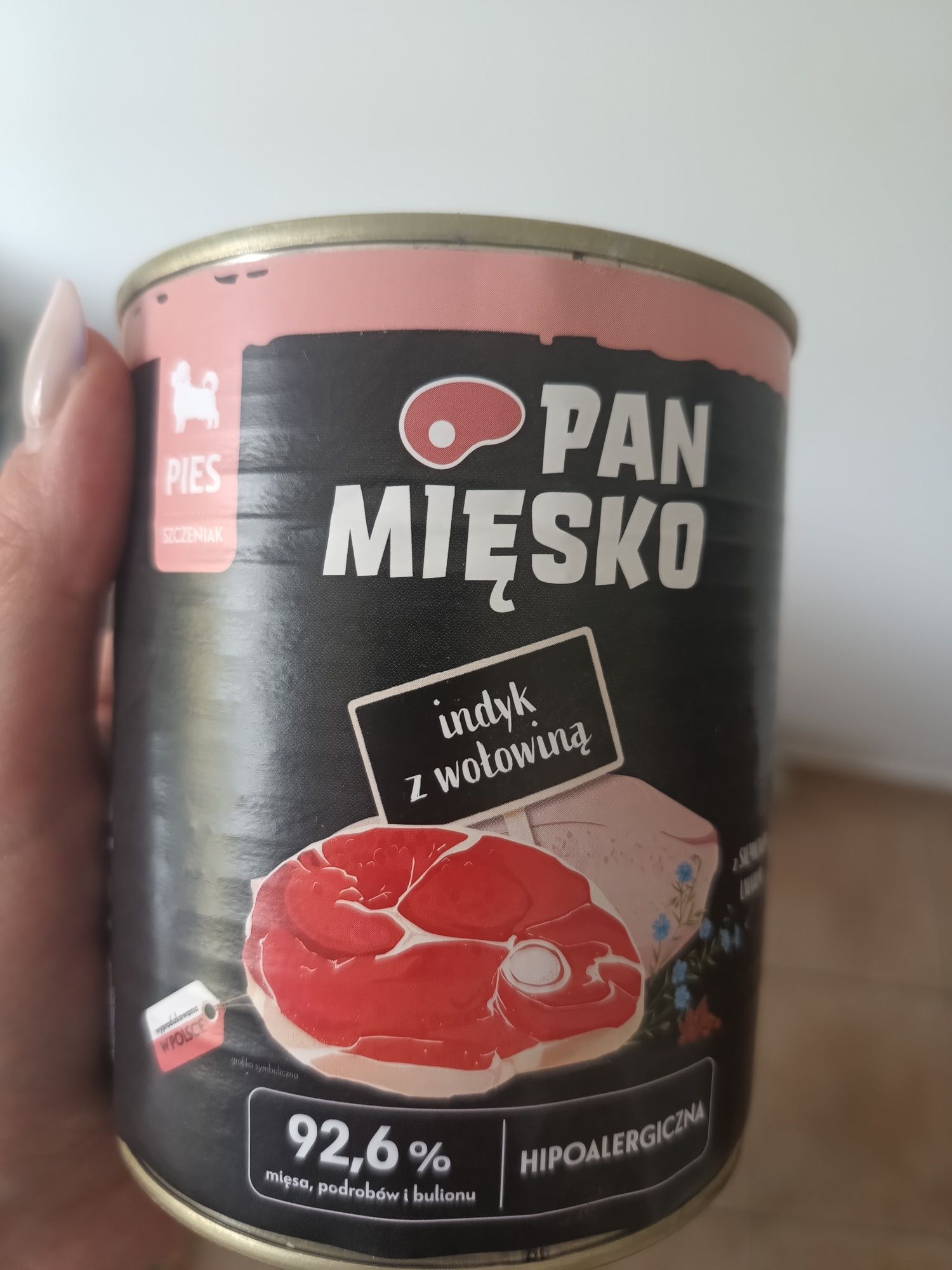 Mokra karma 800g dla szczeniąt Pan Mięsko (razem 7.2kg)