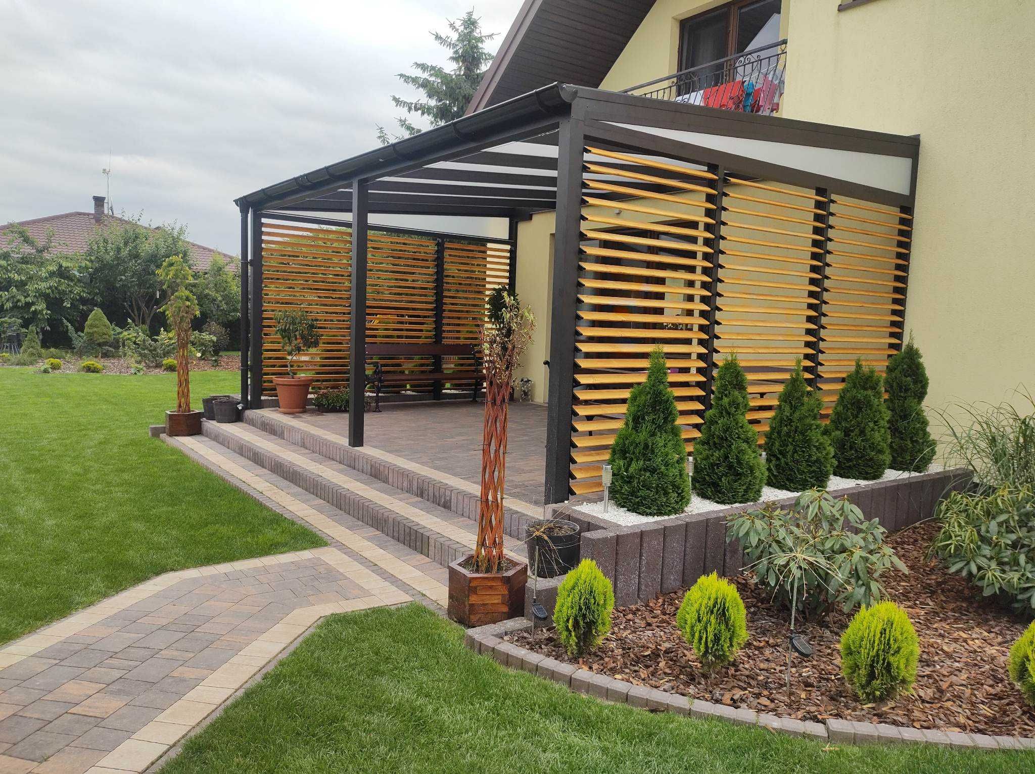 Zadaszenie tarasu Pergola szklane ściany Ruchome Ścianki Aluminium