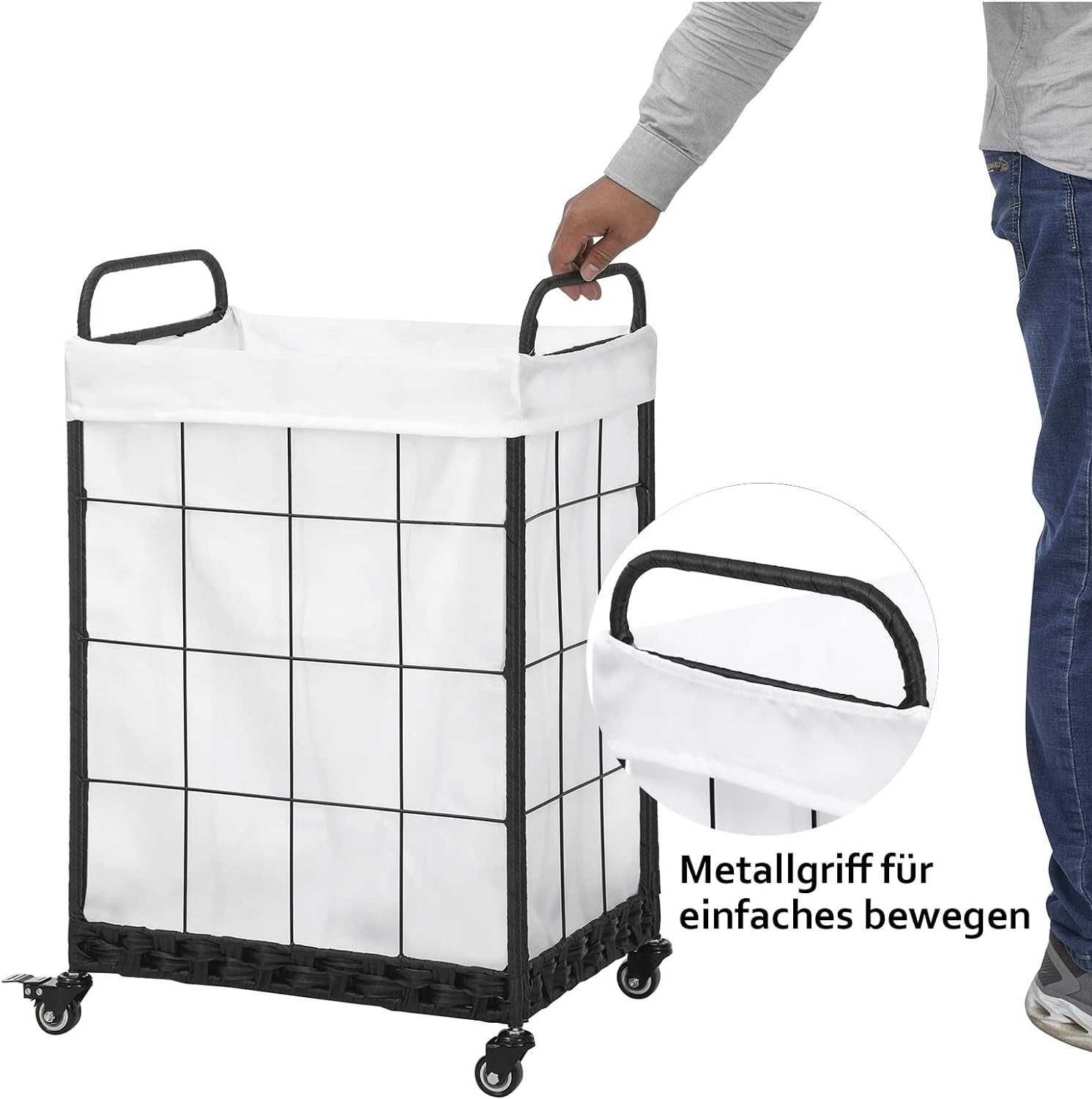 Nowy kosz a pranie/ sorter ubrań / organizer na kółkach / 100L !3802!