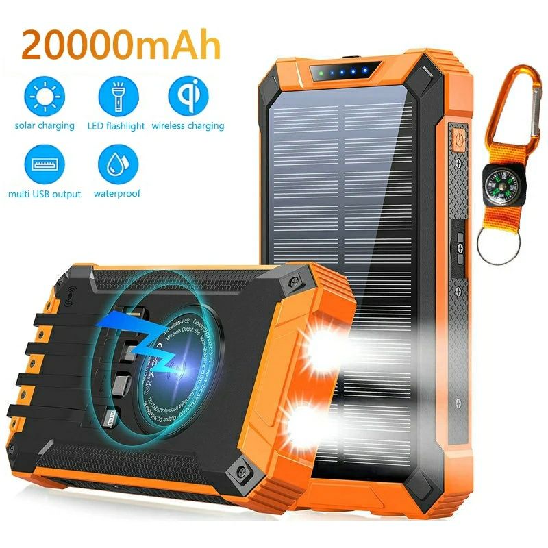 Power Bank Solar 20000 mAh Qi