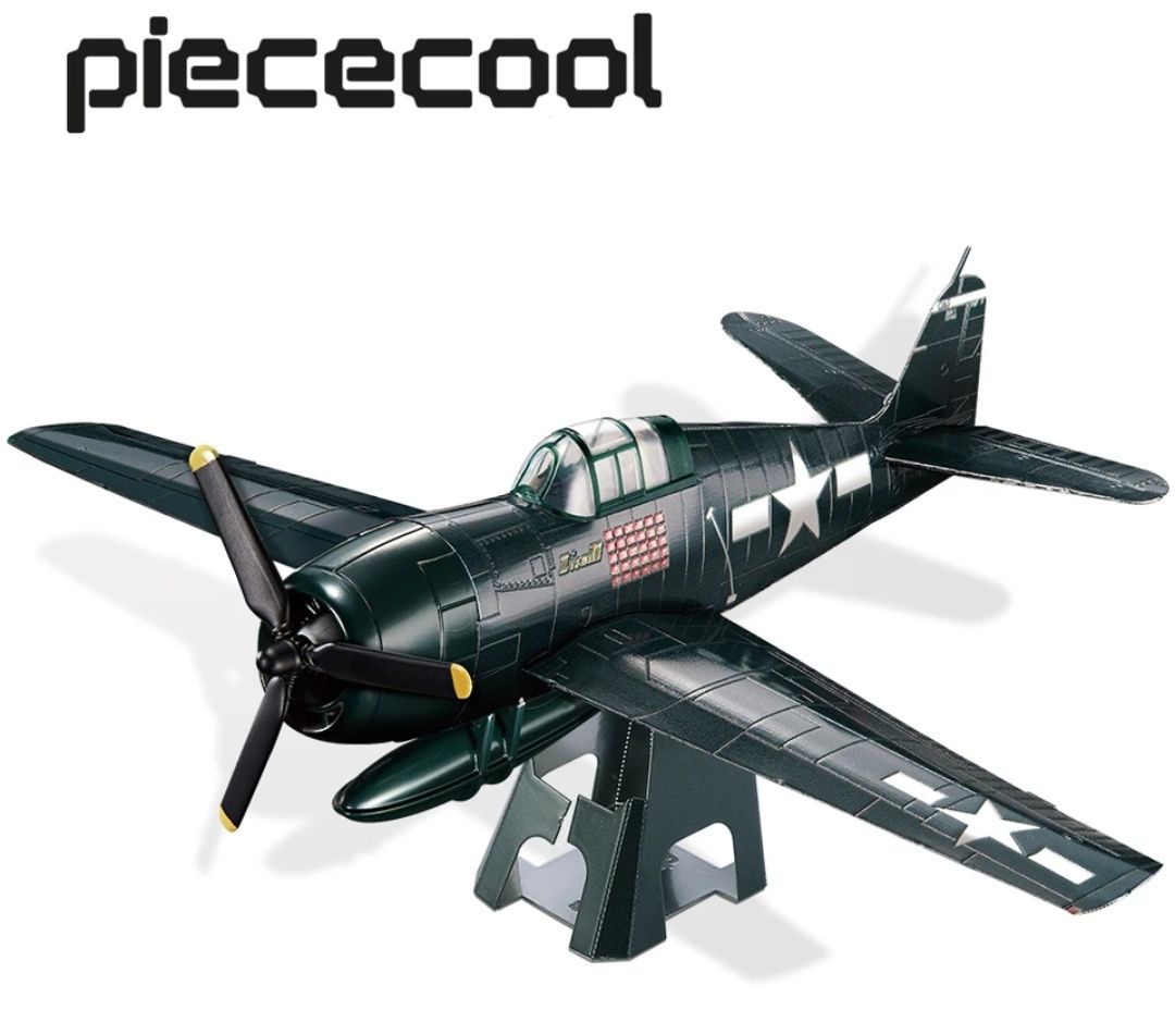 Конструктор металлический 3D пазл Армия Самолёт Grumman F6F Hellcat.