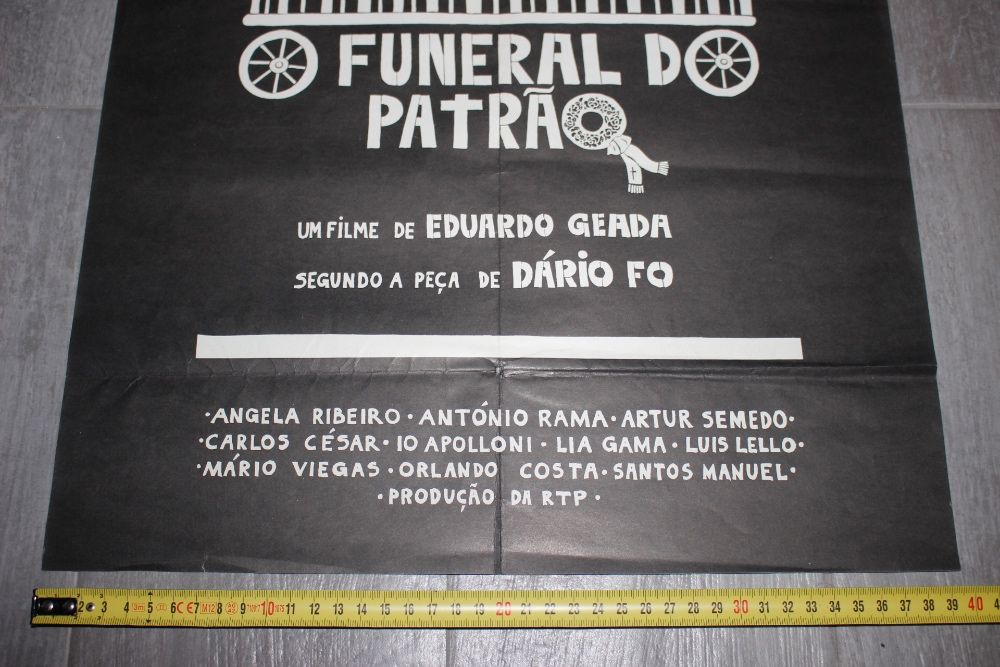 Cartaz poster antigo -1976- Filme O FUNERAL DO PATRÃO - Eduardo Geada
